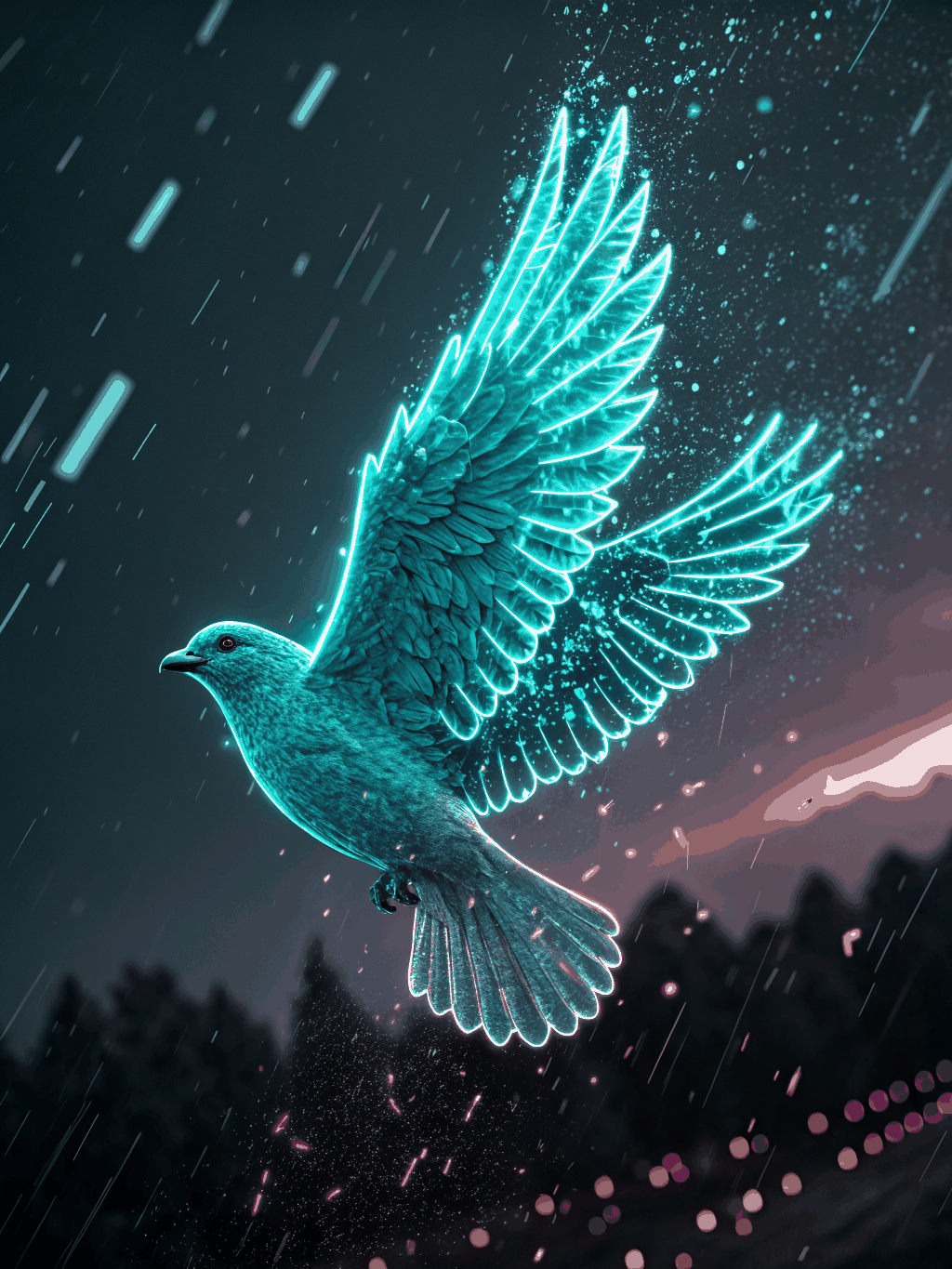 Whimsical goose wearing goggles in a time vortex